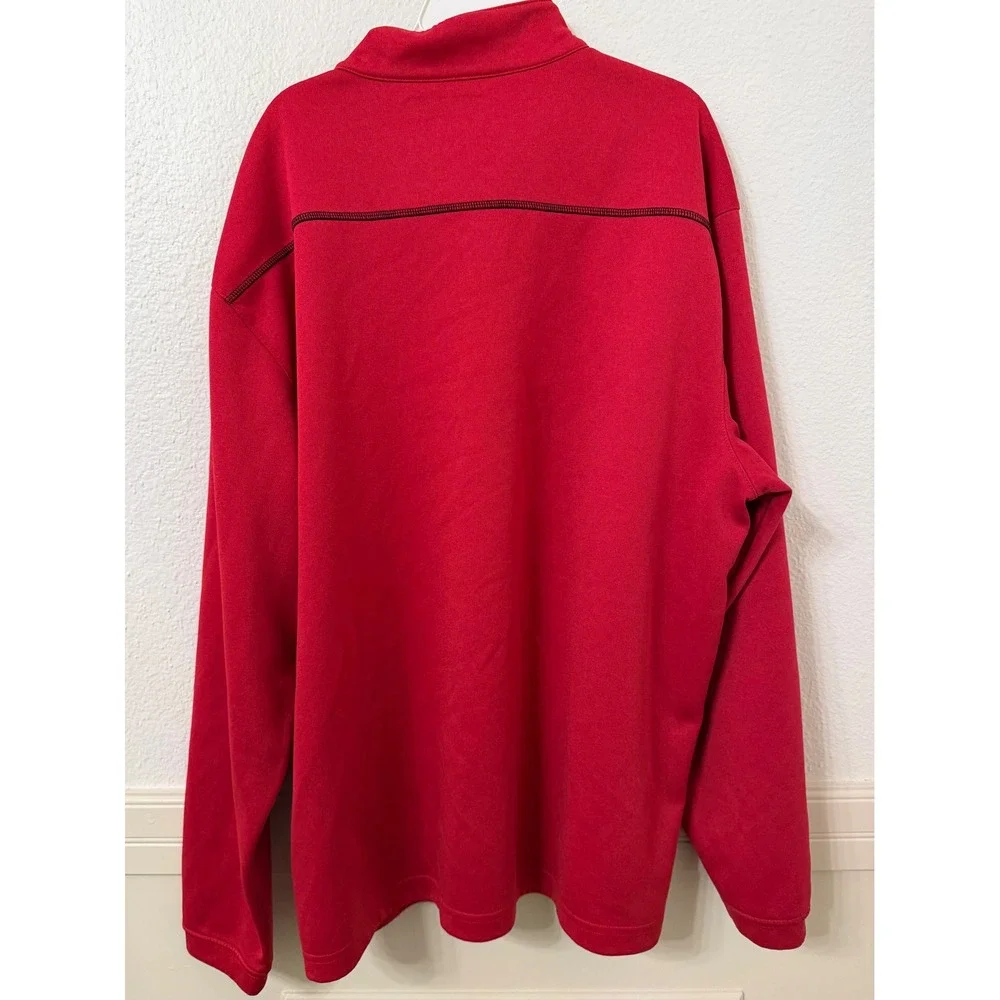 Pebble Beach Performance Mens XL Red Quarter Zip Pullover Sweater Long Sleeve